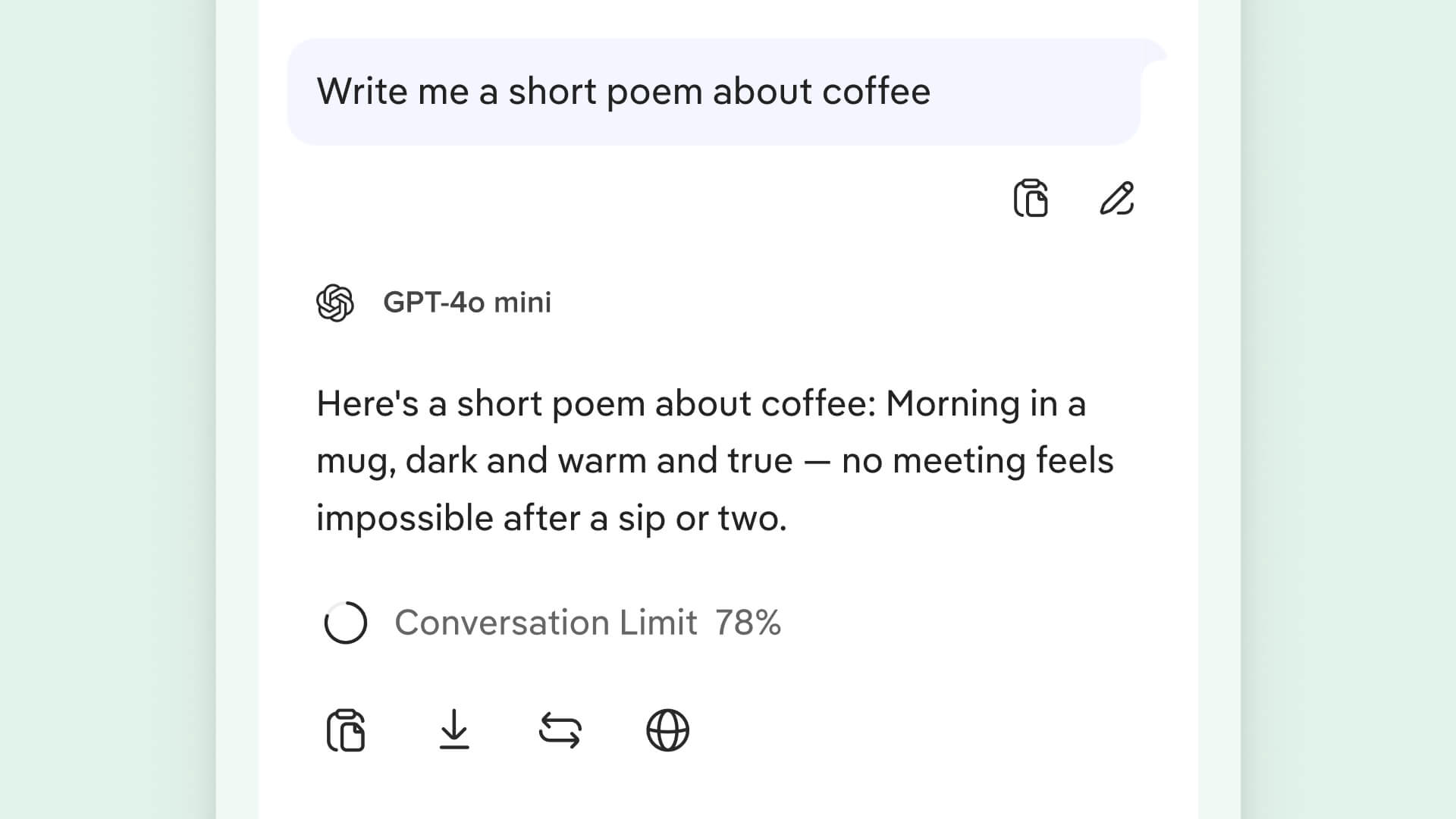 New Conversation Limit Indicator